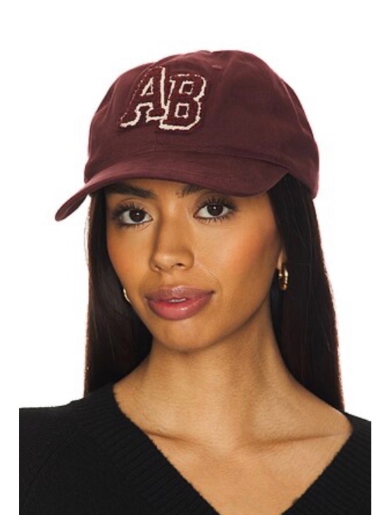 Anine Bing Accessories - Anine Bing Jeremy Baseball Cap Letterman in Dark Burgundy